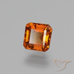 1.27 ct Orange Hessonite Garnet Stone, Natural Hessonite Garnet in Octagon Facet Shape for Sale