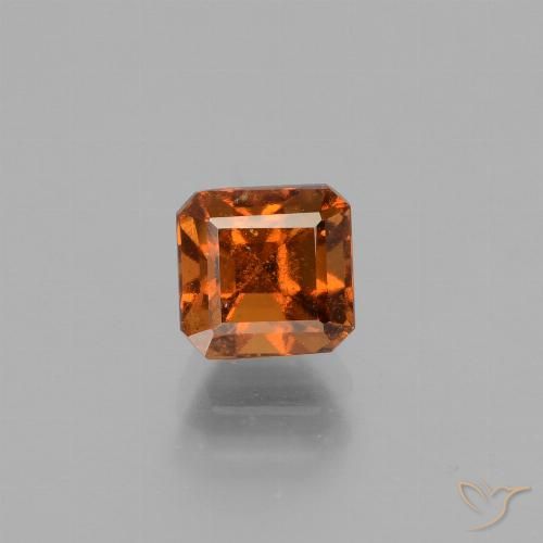 1.41ct Natural Deep Orange Hessonite Garnet, Emerald Cut, VS