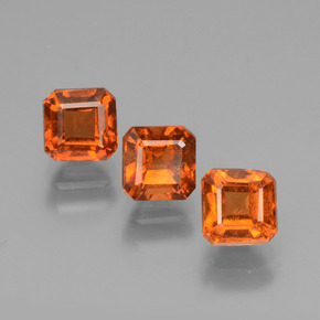 2.46 ctw Orange Hessonite Garnet Stones, Natural Hessonite Garnet in Octagon Facet Shape for Sale