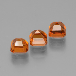 Hessonite Garnet Gemstones in 4.7 x 4.6 mm Size for Sale, Hessonite Garnet Stones in Reddish Orange Color