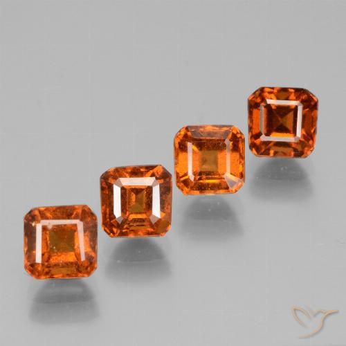 3.59ctw Natural Fire Orange Hessonite Garnet, Emerald Cut, VS