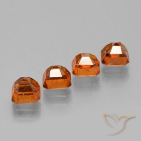 Hessonite Garnet Gemstones in 5 x 5 mm (calibrated) Size for Sale, Hessonite Garnet Stones in Fire Orange Color