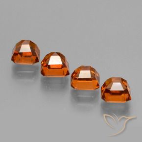 Hessonite Garnet Gemstones in 5 x 5 mm (calibrated) Size for Sale, Hessonite Garnet Stones in Deep Orange Color