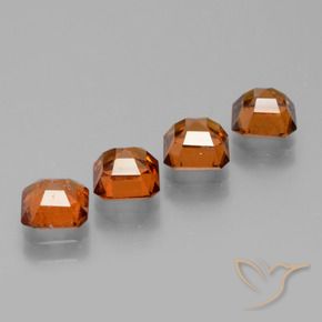 Hessonite Garnet Gemstones in 5 x 5 mm (calibrated) Size for Sale, Hessonite Garnet Stones in Dark Orange Color
