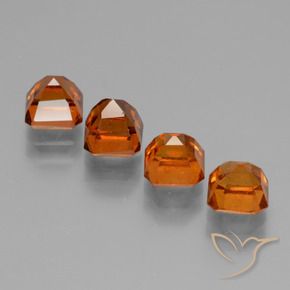Hessonite Garnet Gemstones in 5 x 5 mm (calibrated) Size for Sale, Hessonite Garnet Stones in Dark Orange Color