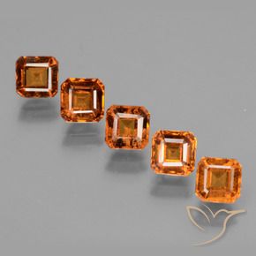4.34 ctw Orange Hessonite Garnet Stones, Natural Hessonite Garnet in Octagon Facet Shape for Sale