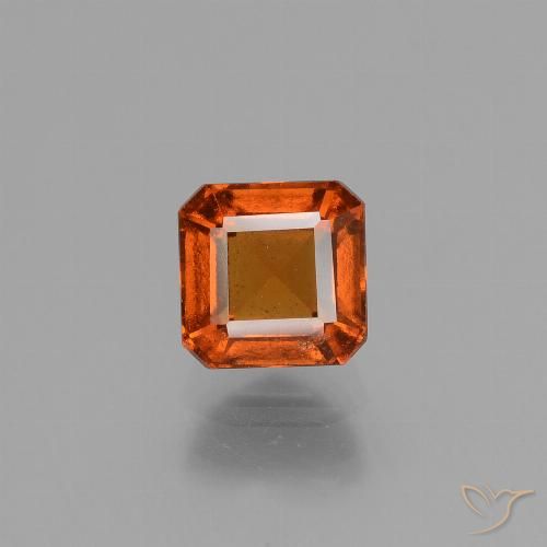 1.56ct Natural Fire Orange Hessonite Garnet, Emerald Cut, VS