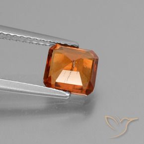 Hessonite Garnet Gemstone in 6.5 x 6.3 mm Size for Sale, Hessonite Garnet Stone in Deep Orange Color