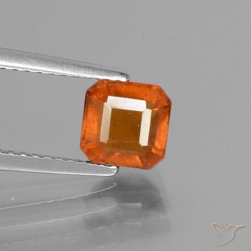 1.69ct Natural Fire Orange Hessonite Garnet, Emerald Cut, VS-SI