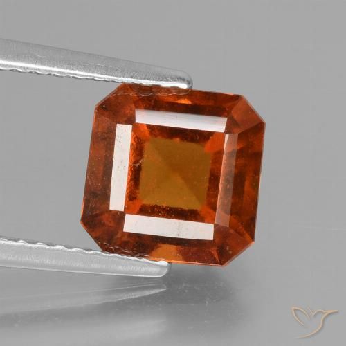 2.59ct Natural Reddish Orange Hessonite Garnet, Emerald Cut, VS