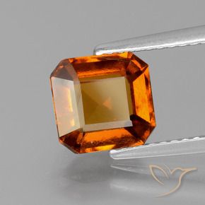 2.44 ct Orange Hessonite Garnet Stone, Natural Hessonite Garnet in Octagon Facet Shape for Sale