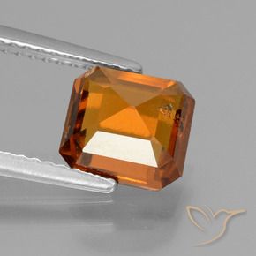 Hessonite Garnet Gemstone in 7.7 x 7.3 mm Size for Sale, Hessonite Garnet Stone in Reddish Orange Color