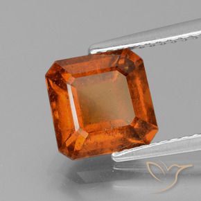 2.83 ct Orange Hessonite Garnet Stone, Natural Hessonite Garnet in Octagon Facet Shape for Sale