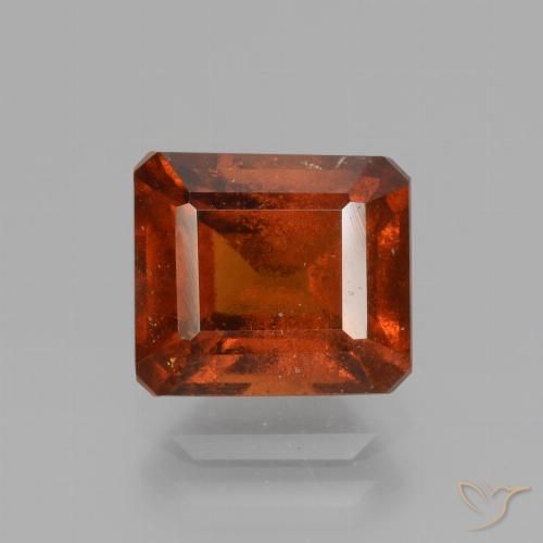 2.84ct Natural Fire Orange Hessonite Garnet, Emerald Cut, VS-SI
