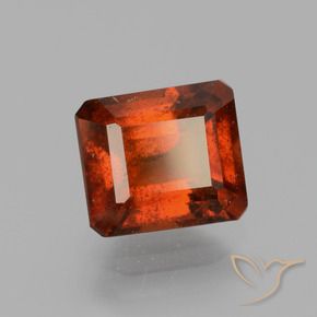 2.84 ct Orange Hessonite Garnet Stone, Natural Hessonite Garnet in Octagon Facet Shape for Sale