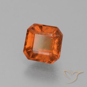 1.56 ct Orange Hessonite Garnet Stone, Natural Hessonite Garnet in Octagon Facet Shape for Sale