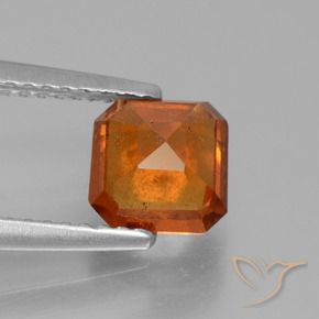 Hessonite Garnet Gemstone in 6.4 x 6.3 mm Size for Sale, Hessonite Garnet Stone in Medium Orange Color