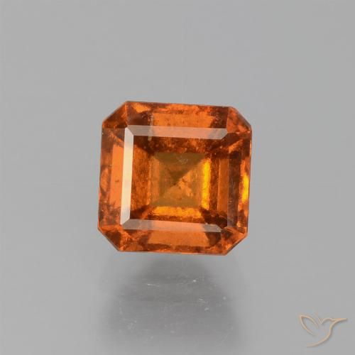 1.64ct Natural Reddish Orange Hessonite Garnet, Emerald Cut, VS