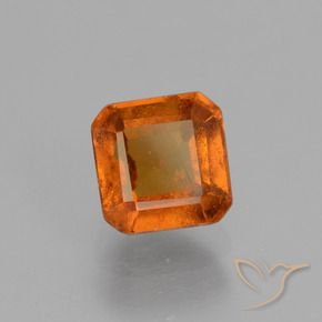 1.56 ct Orange Hessonite Garnet Stone, Natural Hessonite Garnet in Octagon Facet Shape for Sale
