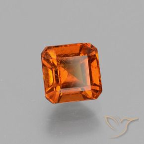 1.57 ct Orange Hessonite Garnet Stone, Natural Hessonite Garnet in Octagon Facet Shape for Sale