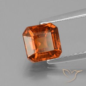 1.53 ct Orange Hessonite Garnet Stone, Natural Hessonite Garnet in Octagon Facet Shape for Sale