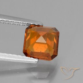 Hessonite Garnet Gemstone in 6.3 x 6.2 mm Size for Sale, Hessonite Garnet Stone in Amber Orange Color