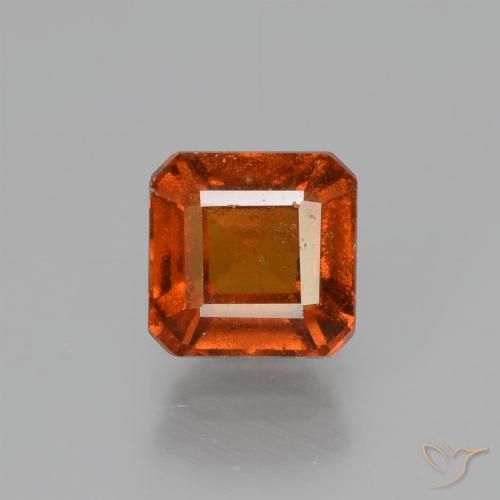 1.70ct Natural Fire Orange Hessonite Garnet, Emerald Cut, VS-SI
