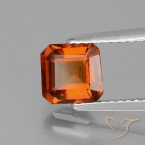 1.42 ct Orange Hessonite Garnet Stone, Natural Hessonite Garnet in Octagon Facet Shape for Sale