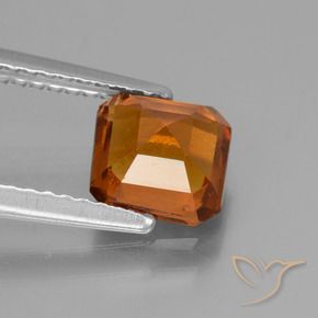 Hessonite Garnet Gemstone in 6.4 x 6.2 mm Size for Sale, Hessonite Garnet Stone in Deep Orange Color