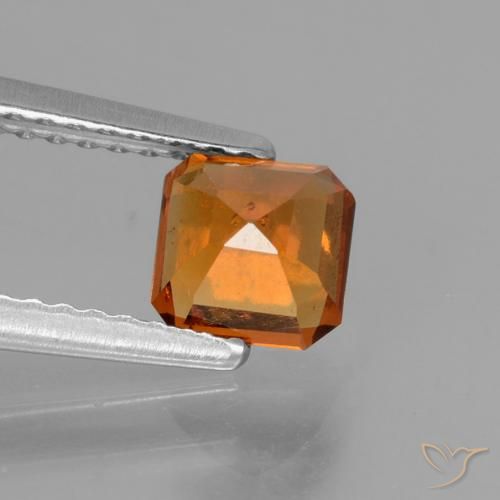 Hessonite Garnet Gemstone in 5.3 x 5.3 mm Size for Sale, Hessonite Garnet Stone in Reddish Orange Color