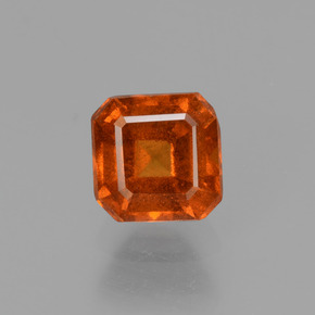 0.96 ct Orange Hessonite Garnet Gemstone, Hessonite Garnet Gem in Octagon Facet Shape for Sale.