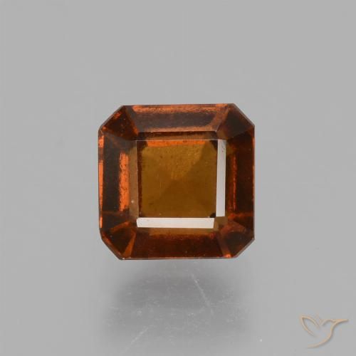 1.62ct Natural Amber Orange Hessonite Garnet, Emerald Cut, VS