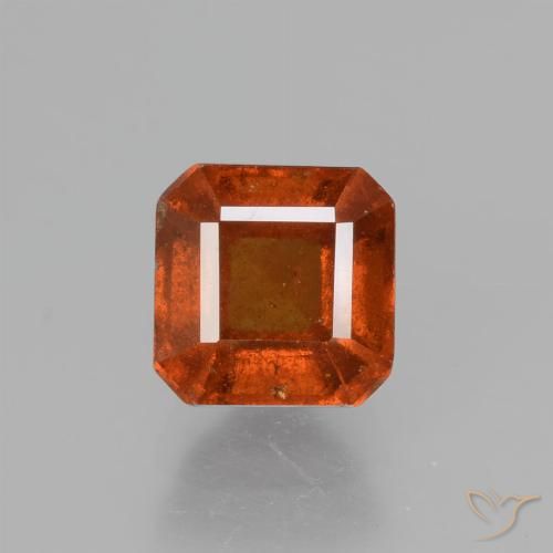 1.59ct Natural Amber Orange Hessonite Garnet, Emerald Cut, VS-SI