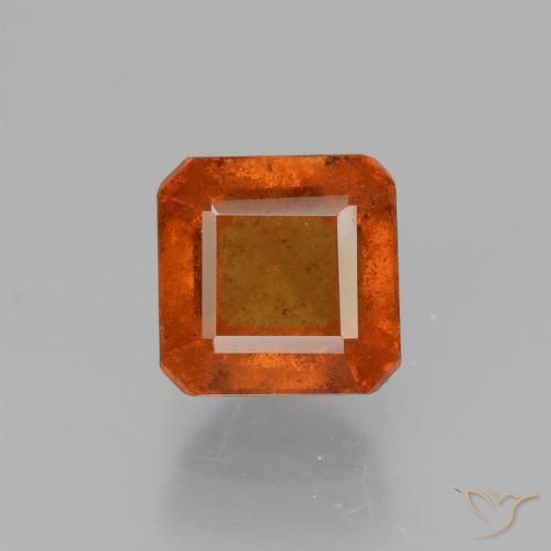 1.78ct Natural Medium Orange Hessonite Garnet, Emerald Cut, VS-SI