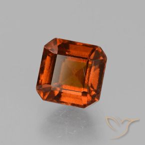1.55 ct Orange Hessonite Garnet Stone, Natural Hessonite Garnet in Octagon Facet Shape for Sale
