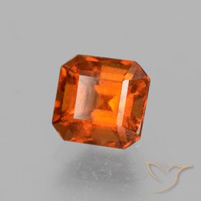 1.52 ct Orange Hessonite Garnet Stone, Natural Hessonite Garnet in Octagon Facet Shape for Sale