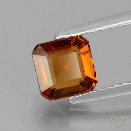 1.47 ct Orange Hessonite Garnet Stone, Natural Hessonite Garnet in Octagon Facet Shape for Sale