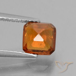 Hessonite Garnet Gemstone in 6.5 x 6.4 mm Size for Sale, Hessonite Garnet Stone in Medium Orange Color