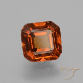 1.44 ct Orange Hessonite Garnet Stone, Natural Hessonite Garnet in Octagon Facet Shape for Sale