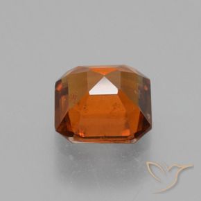 Hessonite Garnet Gemstone in 6.6 x 6.4 mm Size for Sale, Hessonite Garnet Stone in Deep Orange Color
