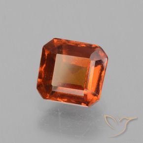 1.52 ct Orange Hessonite Garnet Stone, Natural Hessonite Garnet in Octagon Facet Shape for Sale