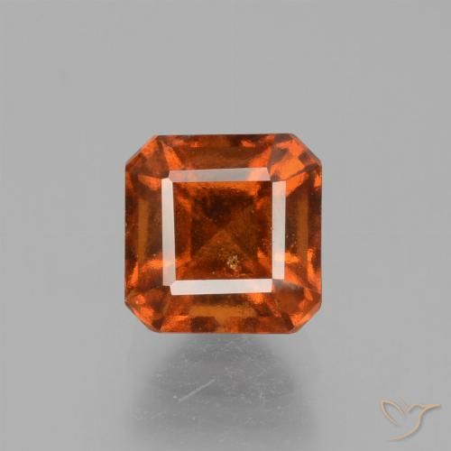Grenat Hessonite Ambre orange Octogone / coupe Émeraude 1,67 ct de Madagascar, Dimension 6,2 x 6,1mm, Pierre gemme naturelle Non traité, pureté VS, 1 pièce de grenat hessonite octagon facet, dureté de Mohs de 6.5 à 7.5 convient aux bijoux de tous les jours, pierre de sagesse, Photo A