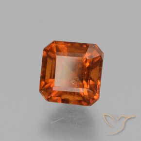 1.67 ct Orange Hessonite Garnet Stone, Natural Hessonite Garnet in Octagon Facet Shape for Sale