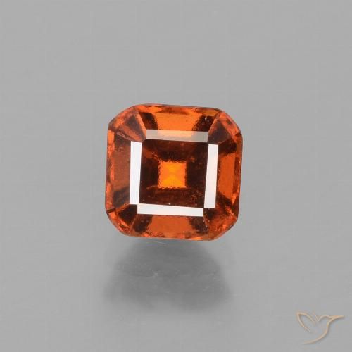 1.36ct Natural Amber Orange Hessonite Garnet, Emerald Cut, VS