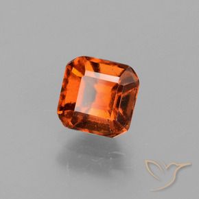 1.36 ct Orange Hessonite Garnet Stone, Natural Hessonite Garnet in Octagon Facet Shape for Sale