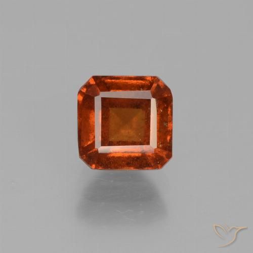 1.43ct Natural Amber Orange Hessonite Garnet, Emerald Cut, VS