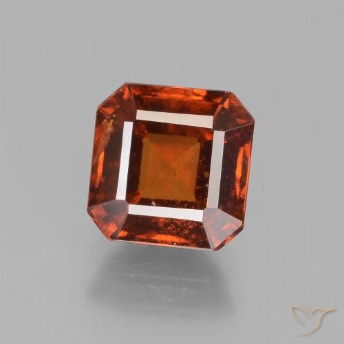 2.18ct Natural Amber Orange Hessonite Garnet, Emerald Cut, VS-SI
