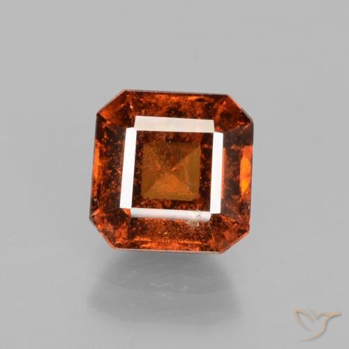 2,15 ct orangefarbener Hessonit-Granat, 7,1 x 7,1 mm Achteckschliff aus Madagaskar, Photo A