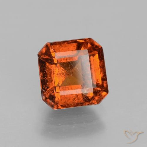 2.15 ct Orange Hessonite Garnet Stone, Natural Hessonite Garnet in Octagon Facet Shape for Sale