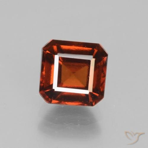 2.04ct Natural Deep Reddish Orange Hessonite Garnet, Emerald Cut, VS